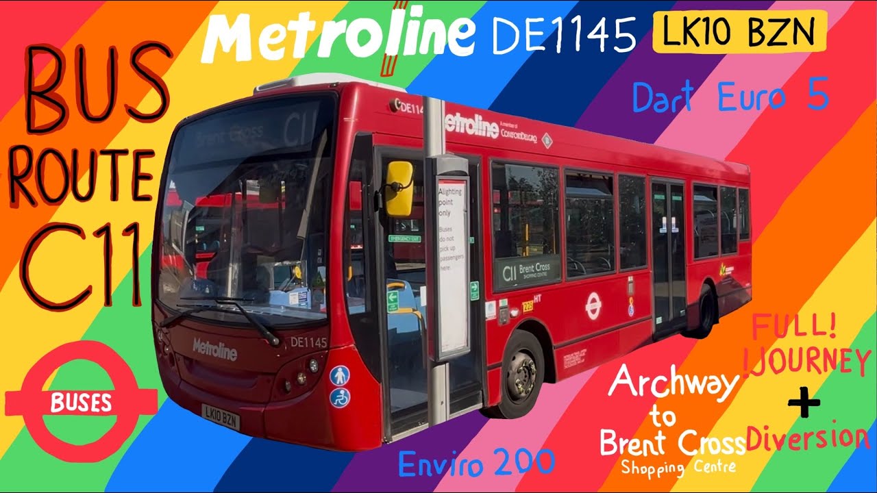 Full Journey on London Bus Route C11: Archway ➡️ Brent Cross Shopping Centre: ML DE1145 LK10 BZN
