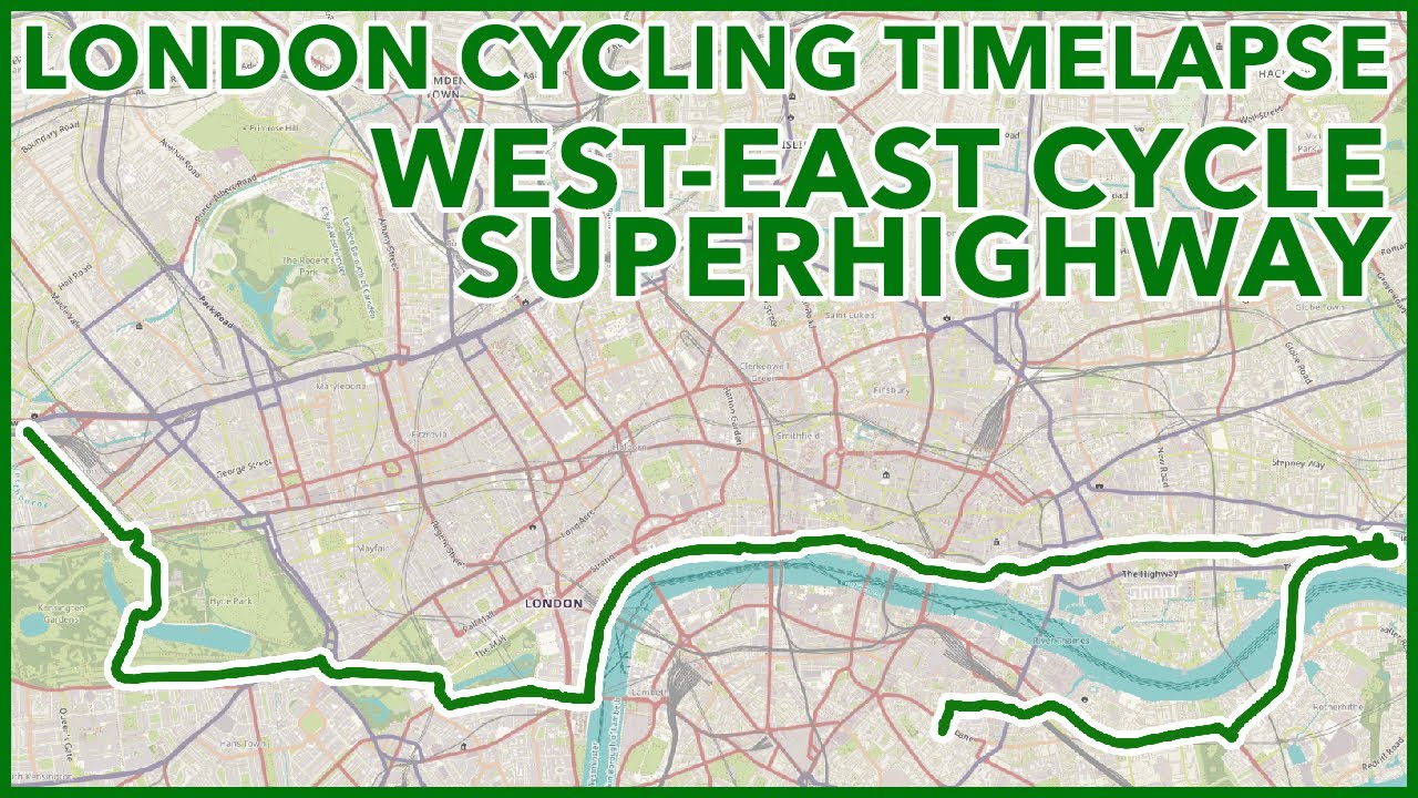 West-East Cycle Superhighway - London Cycling Timelapse