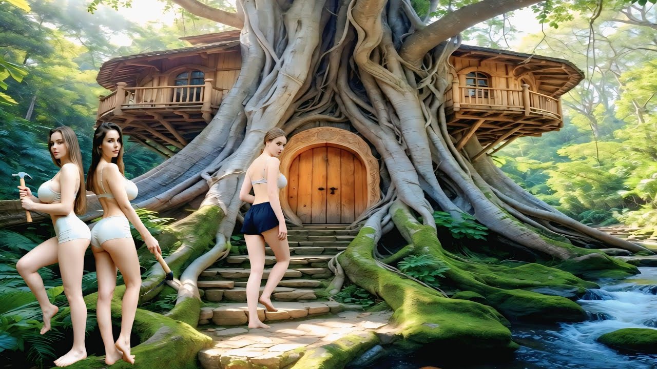 ✨ Hidden Hills Project:🌿A Young Woman Builds Her Dream Wooden Home — Alone in Nature#jungleadventure