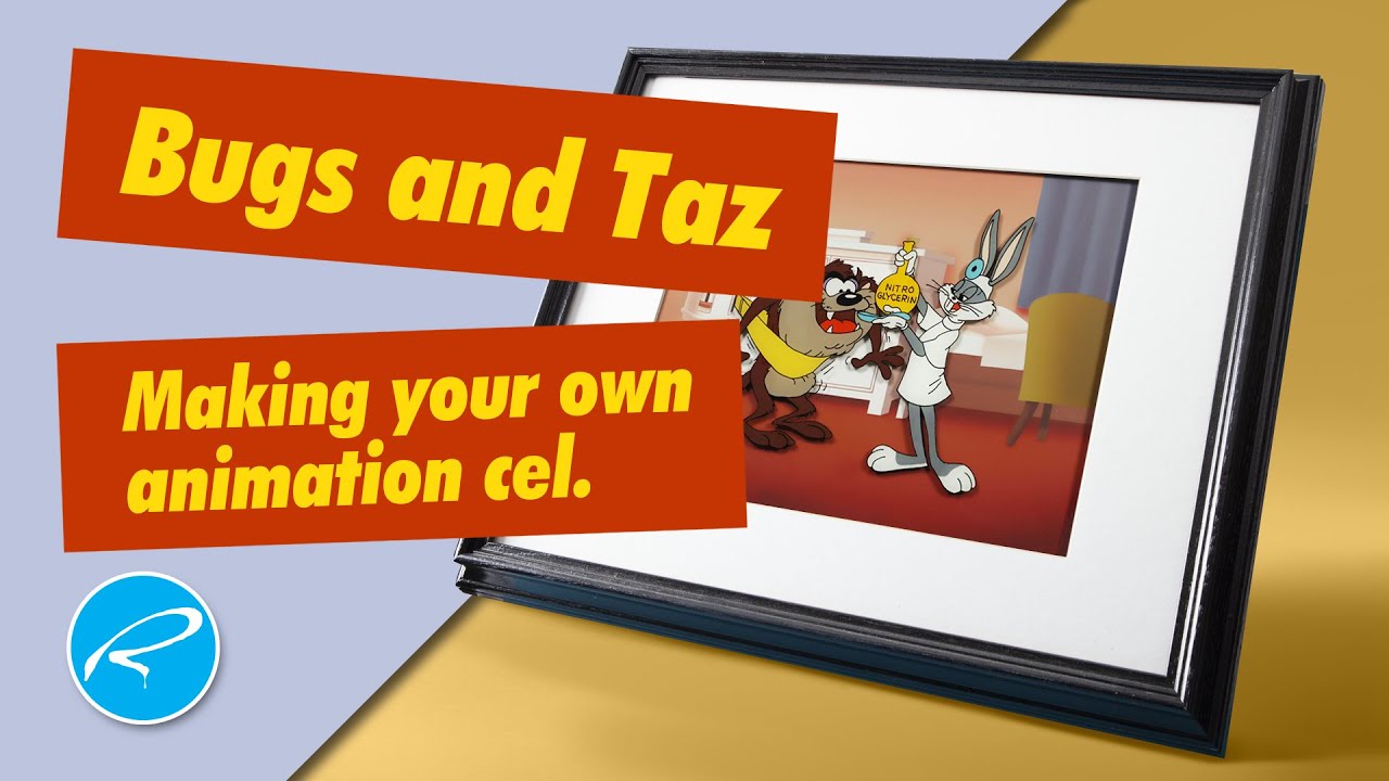 DIY Bugs and Taz animation cel. Vintage cel animation.