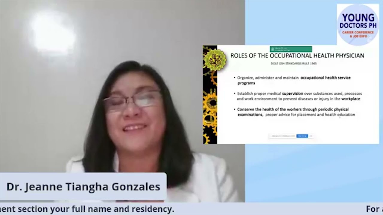 OCCUPATIONAL MEDICINE | DRA. JEANNE TIANGHA GONZALES | Young Doctors Career and Job Expo 2