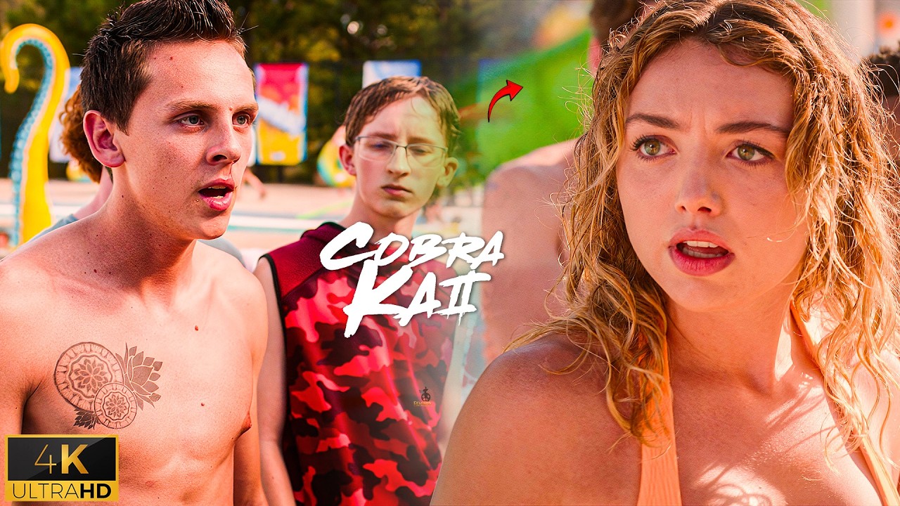 В аквапарке разразилась драка | Сцена из сериала «Кобра Кай» в 4K