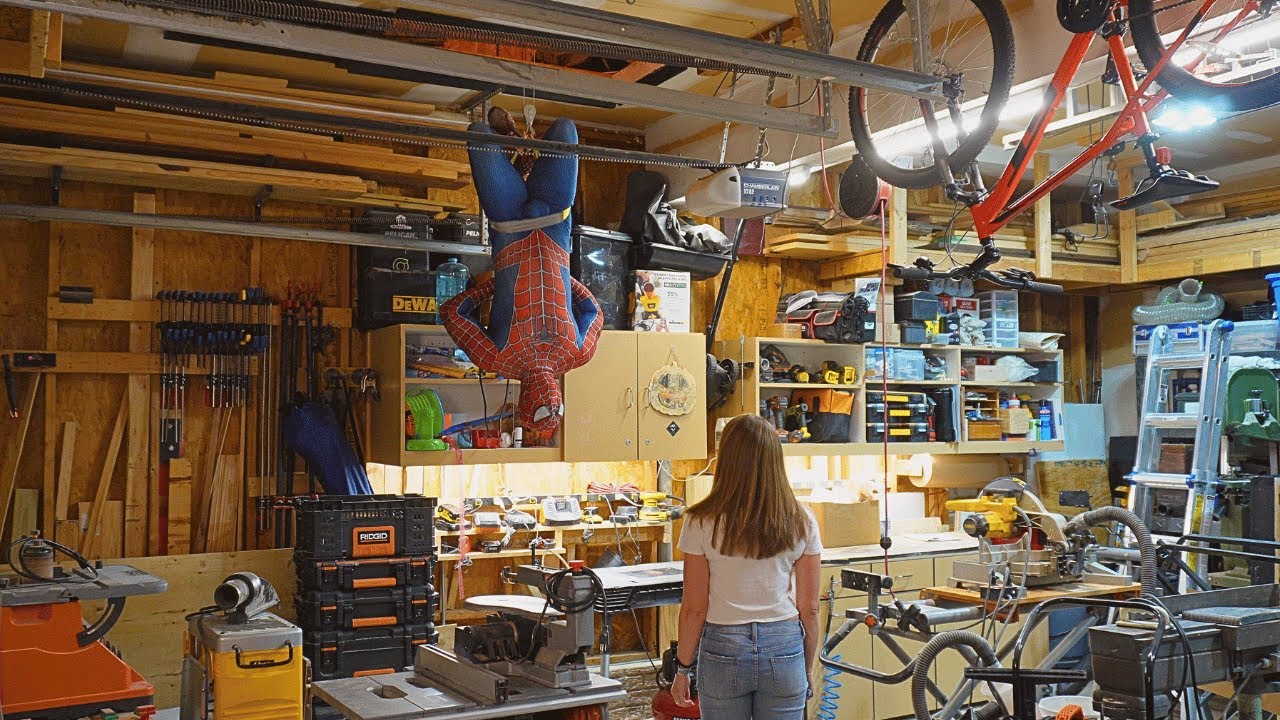 DIY Garage Attic Lift, for Decorations