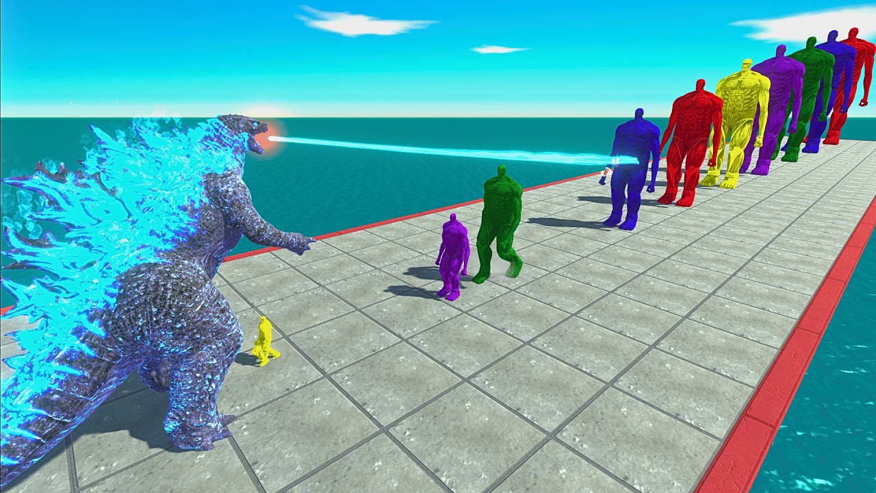 New and Old Kaiju vs 10 Levels of Rainbow Colossal Titan - Ultimate ARBS Size Comparison