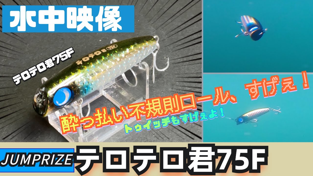 【水中映像】テロテロ君を買った人必見！酔っ払いローリングアクションを刮目せよ！【シーバス】【ジャンプライズ】