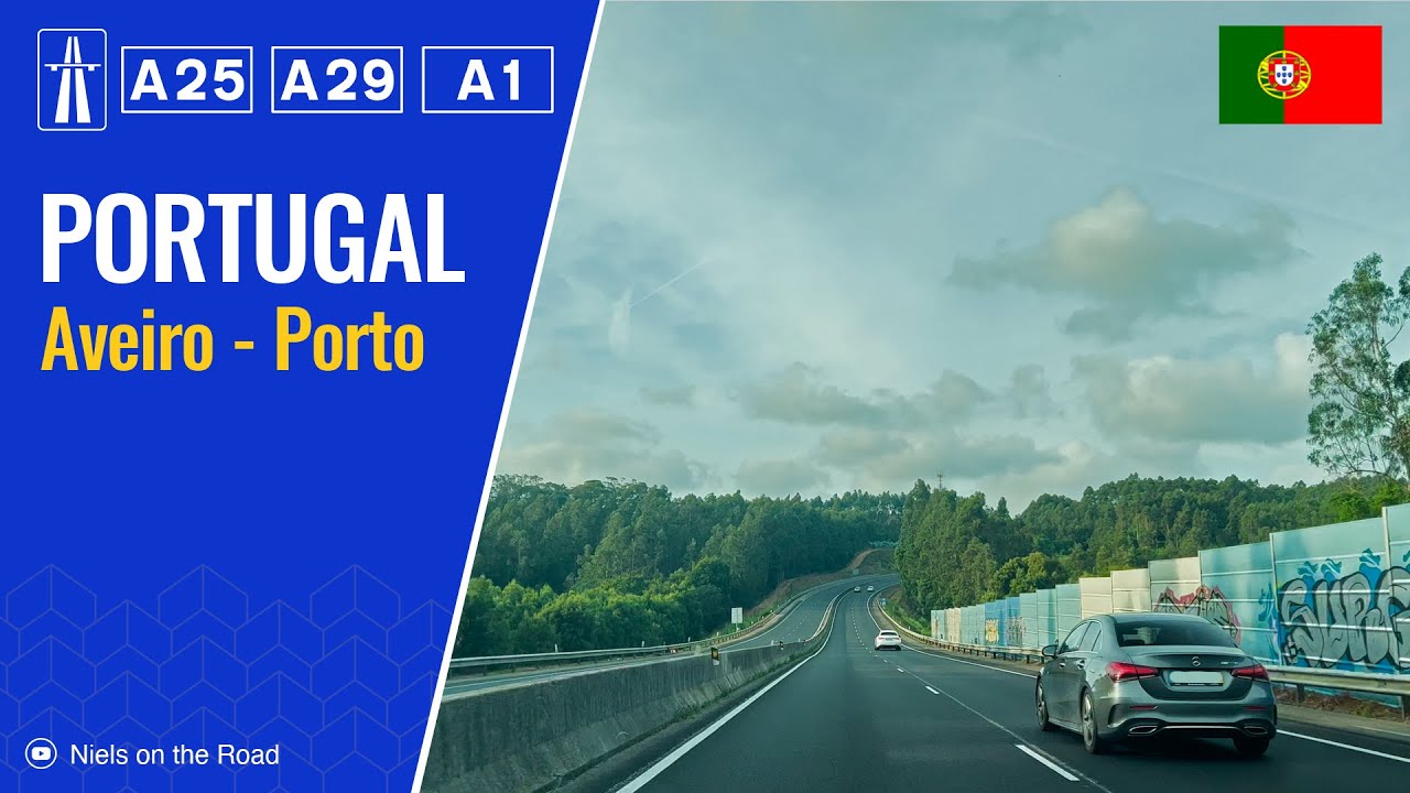 Driving in Portugal: Autoestrada A25 E80, A29 & A44 from Aveiro to Porto