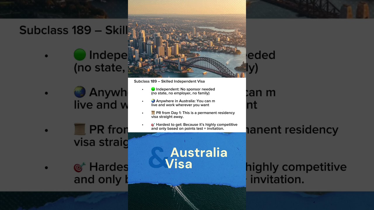 Виза на постоянное жительство подкласса 189 в Австралии #studyinaustralia #australialife #foryou