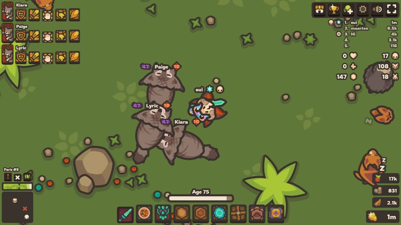 Taming.io - timelapse of my fastest 1m with 3 lynx (with sword hehehe)
