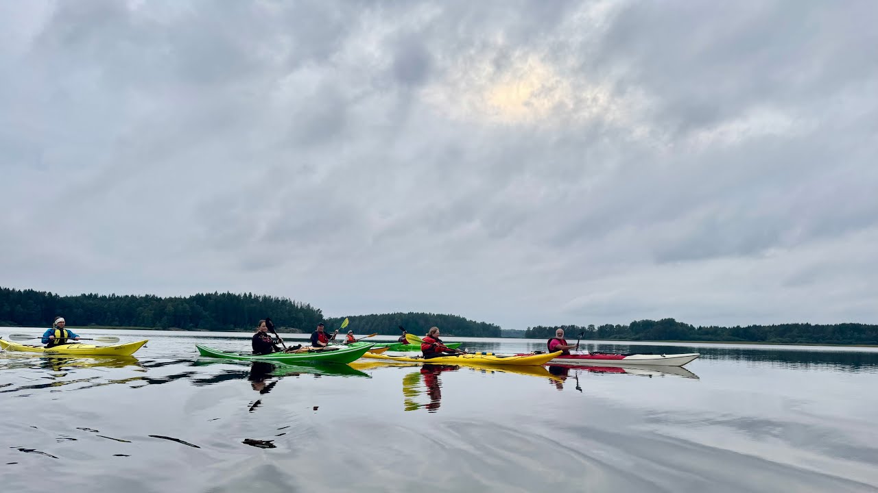 DNT Vansjø havkajakk fra Vaskeberget. Med 3 nye padlere