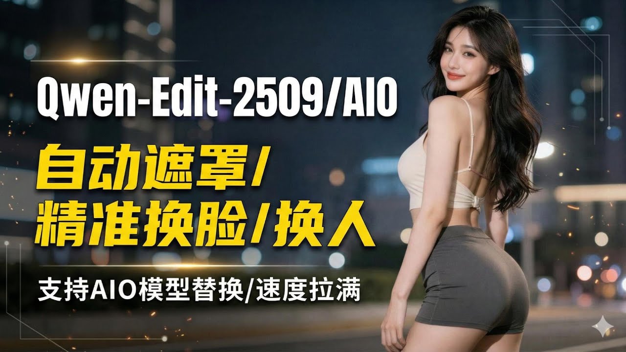 【ComfyUI】QwenEdit2509&2511/AIO-V18全自动换脸工作流，自动遮罩精准替换，光影融合一步到位！