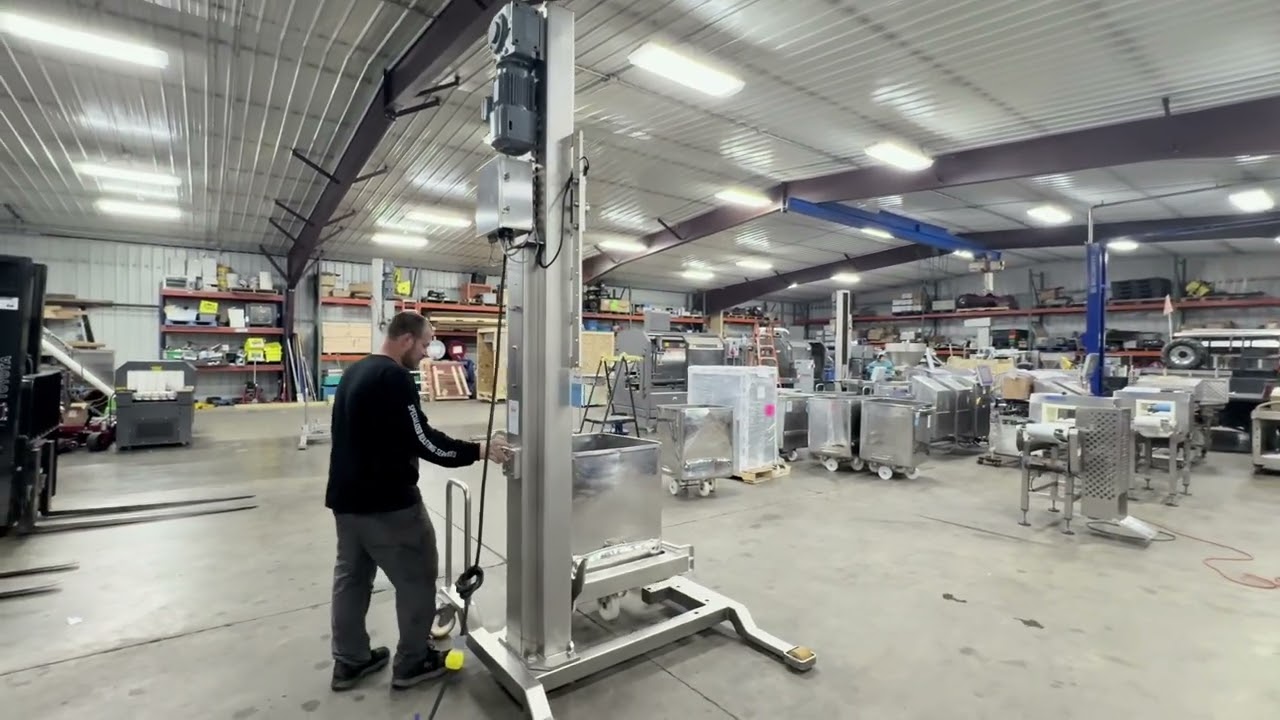 2021 Syspal Stainless Steel Portable Single Column Buggy Lift & Dump