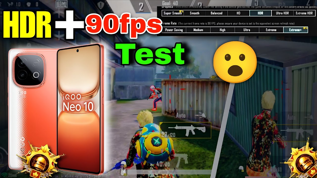 iQOO Neo 10 BGMI💥 test HRD+90fps 🤫 BGMI 4.2 & Origin OS 6 After 245 days Best Gaming Device 2026✅