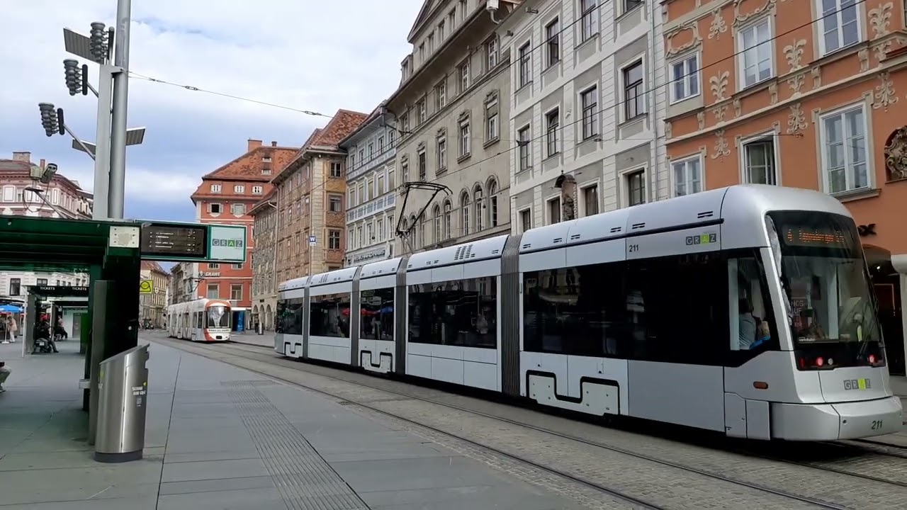 Graz Tram Stadler Variobahn #211, Line 4 Graz Linien