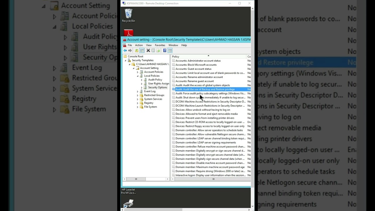 How to Audit the use of Backup and Restore privilege in Windows Server 2012