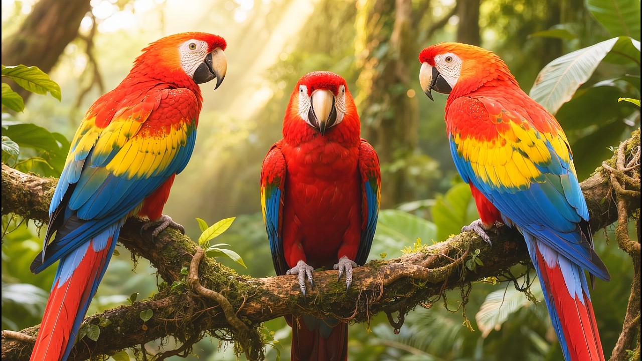 75 Min Exotic Bird Chirping & Piano Jazz Ambience Music, Reduce Stress Bird Watch #birds #ambience