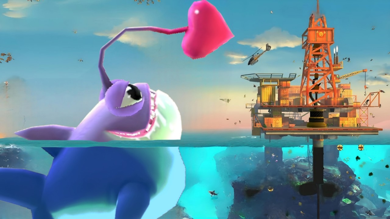 NEW GIANT MONSTER  FLINGY SHARK GAMEPLAY - HUNGRY SHARK WORLD