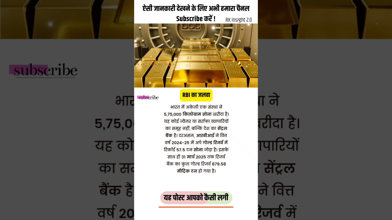 RBI Purchase Gold Stock #rbi #bank #economy #makeinindia #sector #gdp #gold #loan #goldloan #Trend