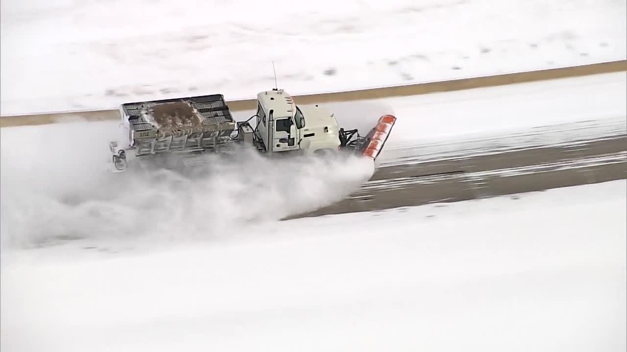 Sky 5 shows road conditions after snow blankets OKC metro