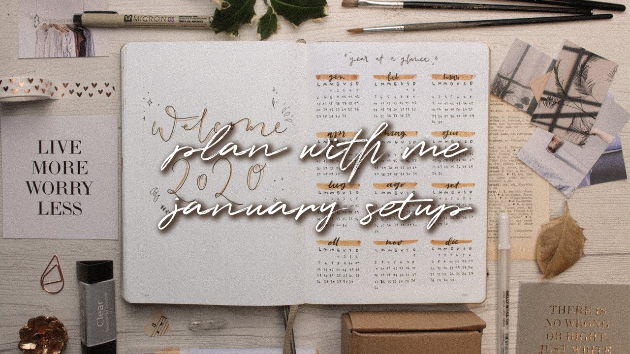 Plan with me &bull; Bullet Journal 2020 setup &bull; January monthly spread | frai.oh