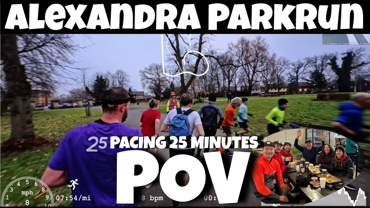 Alexandra Parkrun Full Course POV with On Screen Stats | 25 Minute Pacer for The Regular Runner