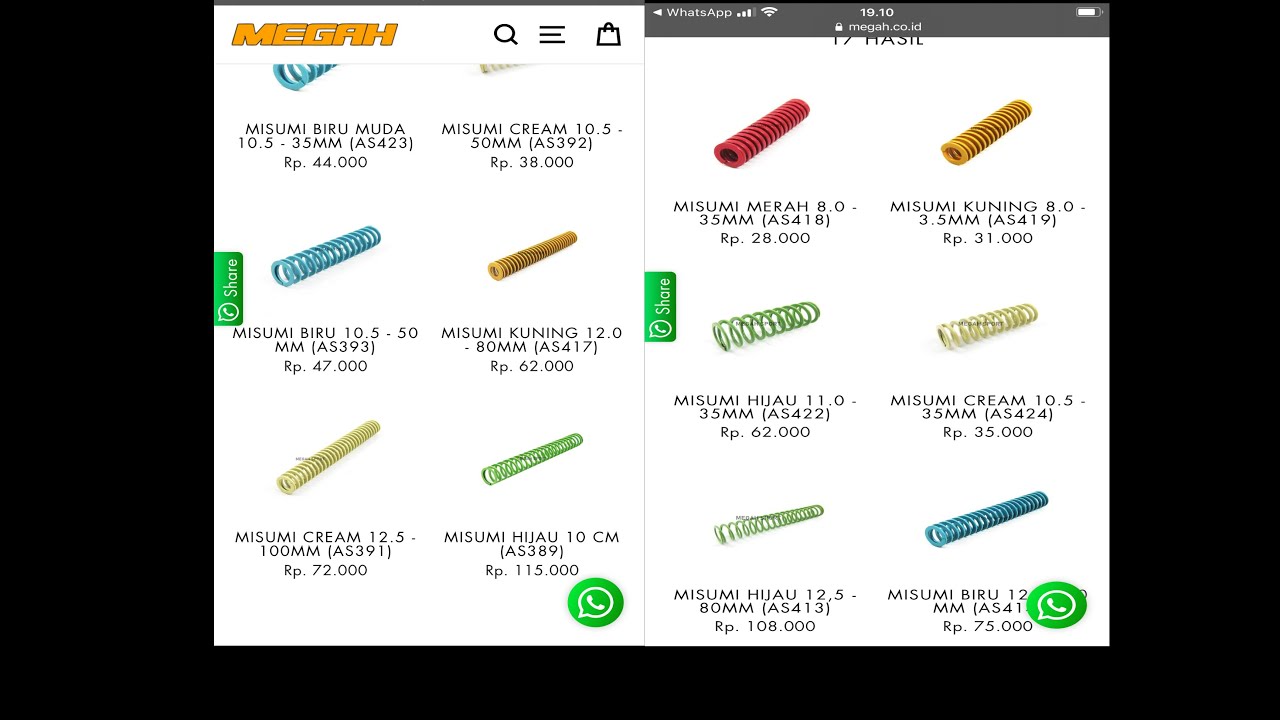 HARGA PER MIZUMI SEMUA WARNA DAN SEMUA UKURAN UNTUK VALVE DAN HAMER UNTUK SETINGAN EMPRIT