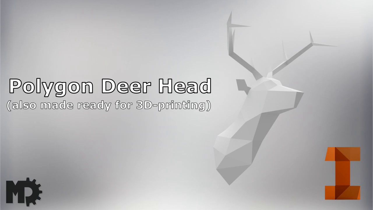 Polygon Deer Head - Speed Modeling / Speed Art | Inventor Timelapse