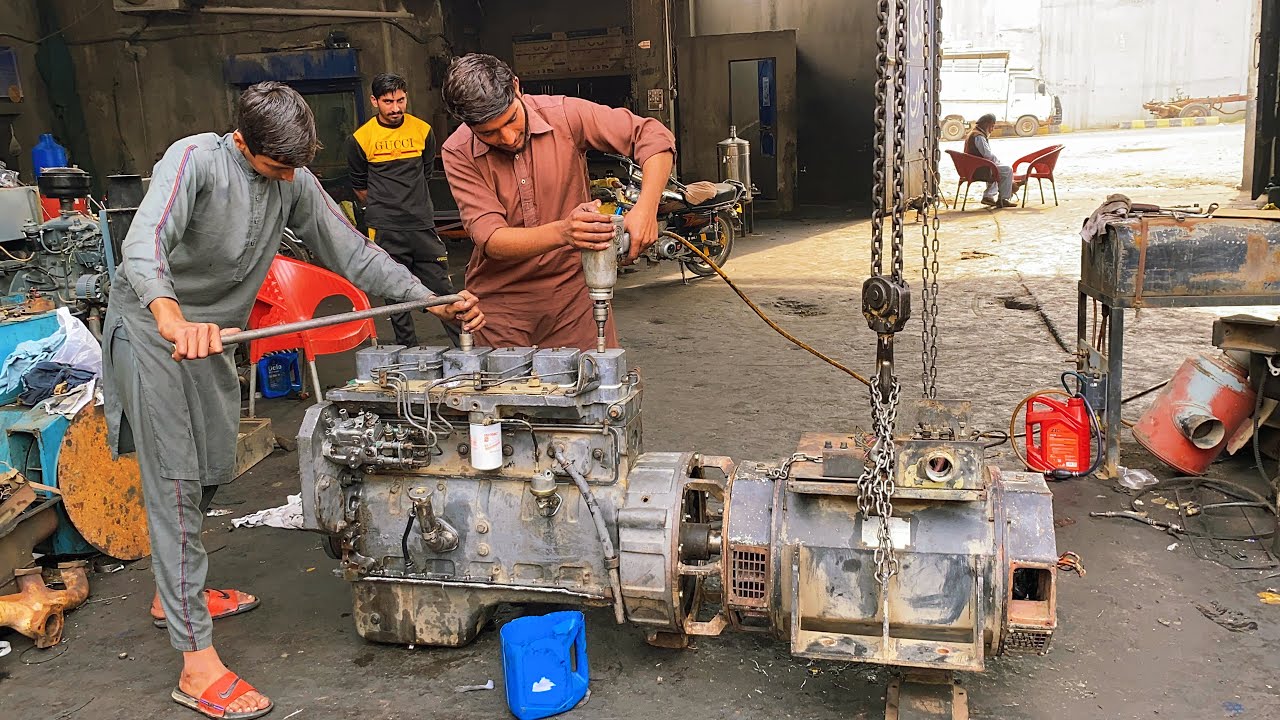Process of Rebuilding Truck Engine | Truck Engine Turning into Electrical Generator