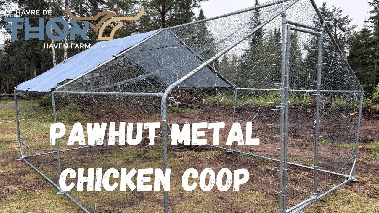 PawHut Metal Chicken Coop Assembly
