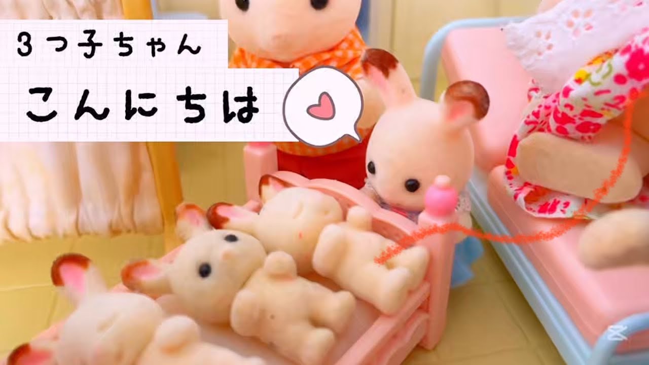 【シルバニア日記】3つ子ちゃんに会えました🧡3つ子の赤ちゃんってどうやってうまれるの？出産 教育 おままごと sylvanianfamilies シルバニアファミリー toy kids キッズ