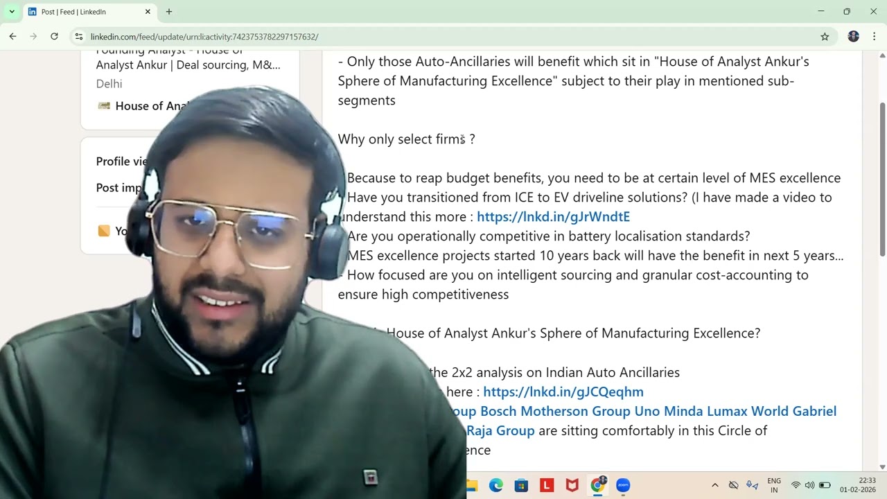 Not all Indian Auto-Ancillaries will benefit from today's Union Budget | House of Analyst Ankur