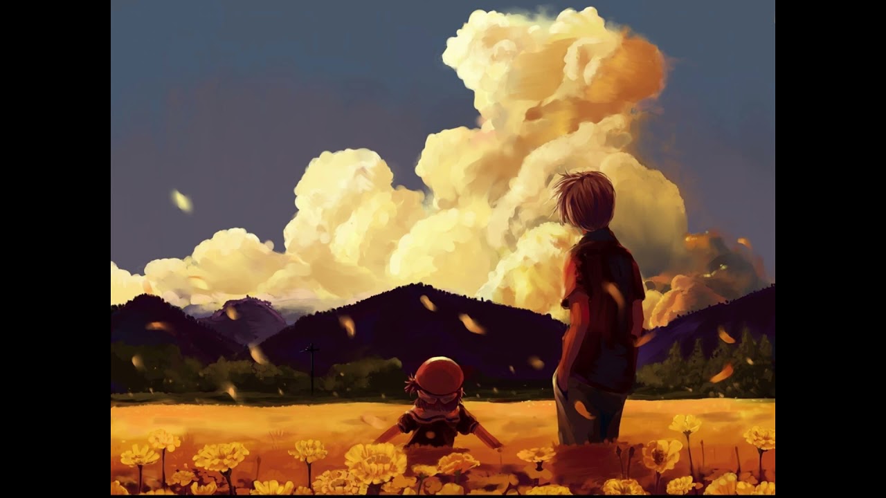 Clannad flow of time (Slowed with reverb) with rain  (30 minutes)