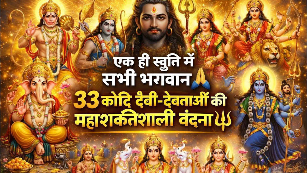 एक ही स्तुति में सभी भगवान 🙏 | 33 कोटि देवी-देवताओं की महाशक्तिशाली वंदना | Powerful All Gods Stuti