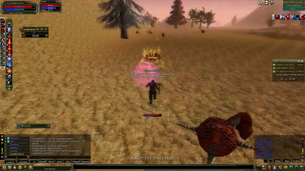 Carnifer ve Turanium Knight Online Hile Bildirimi