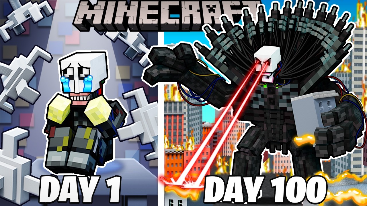 I Survived 100 Days as a SELF-AWARE ROBOT in Minecraft!