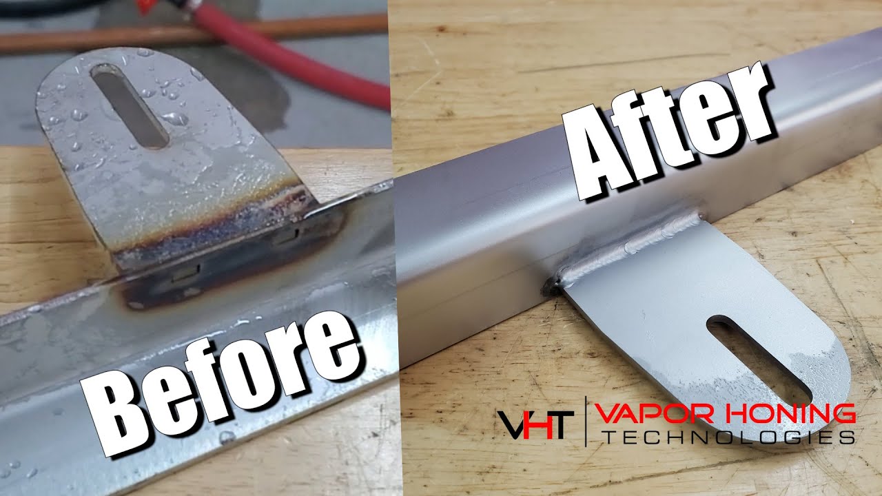 Cleaning Weld Burns Off of a Stainless Steel Bracket Using Vapor Honing - Vapor Honing Technologies