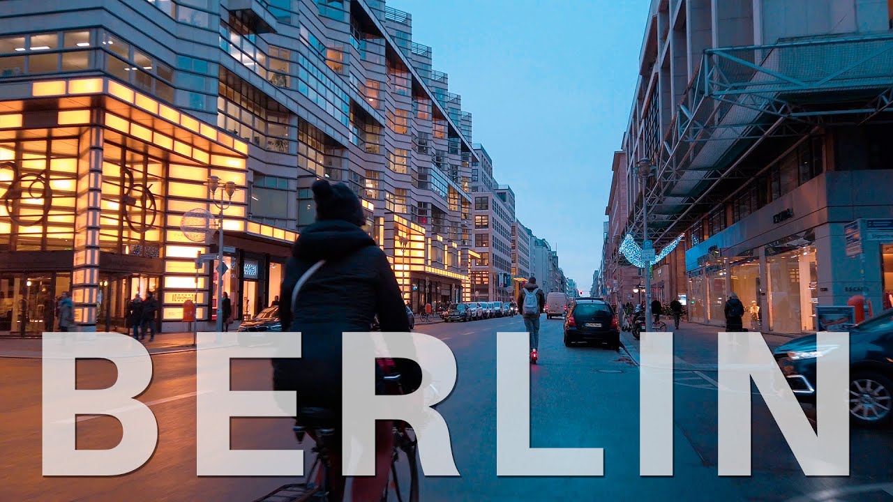 Berlin Cycling Mitte Friedrichstra&szlig;e 🇩🇪 Germany  [4K] 2020 Checkpoint Charlie