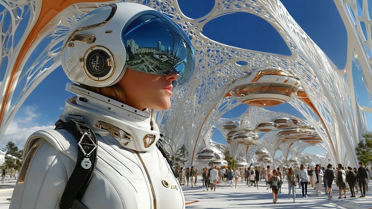 2100: Utopian Future City 🌆 | 1 Hour Sci-Fi Ambient Soundscape (Relax • Study • Sleep)
