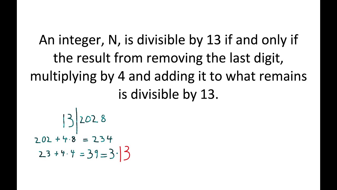 Modular Arithmetic Proof of a divisibility by 13 test