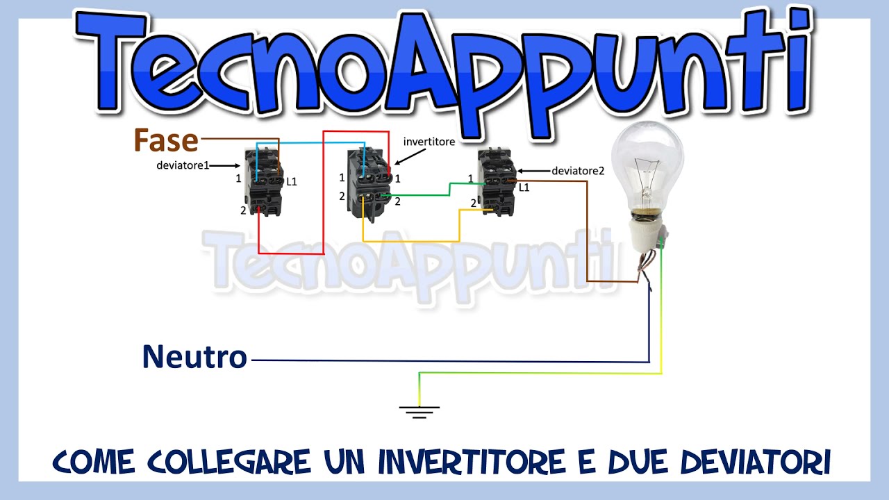 come collegare un invertitore e due deviatori