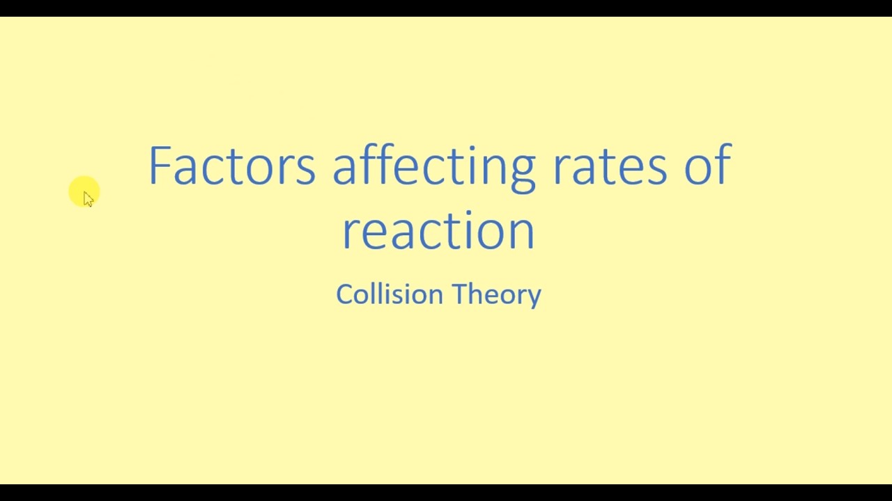 Factors Affecting Rates of Reaction (Collision Theory)