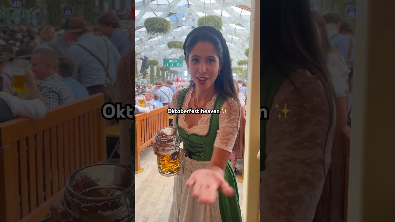 Come with us to the famous  Hofbr&auml;u Tent at Oktoberfest ✨😍🍻🥨 #munich