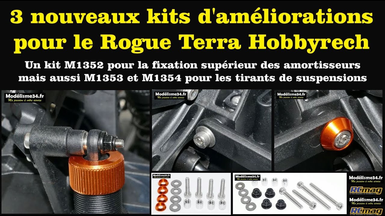 3 news kits d'améliorations Rogue Terra - Fixations des amortisseurs et des tirants suspensions