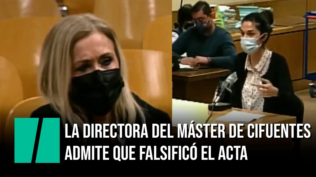 La directora del máster de Cifuentes admite que falsificó el acta por presiones