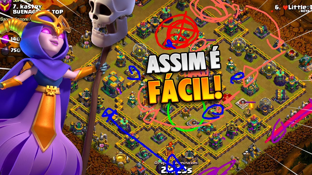 🤓📝 GUIA! COMO ATACAR COM SUPER BRUXA - ATAQUE CV14 CLASH OF CLANS