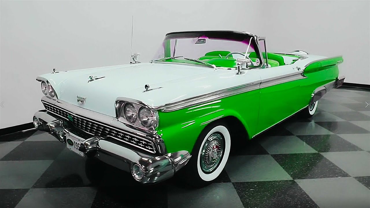 1959 Ford Galaxie Skyliner  - Green Colors  4K Video