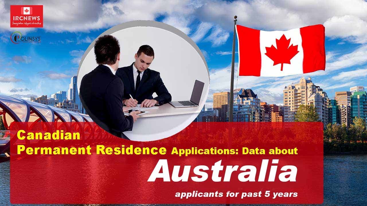 Canadian Permanent Residence Applications: Data about Australia applicants for past 5 years