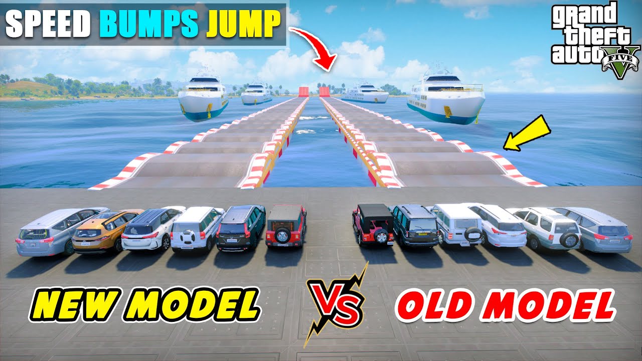 GTA 5 : NEW INDIAN CARS VS OLD INDIAN CARS SPEED BUMPS ROAD JUMPING CHALLENGE | Gta 5 Gameplay