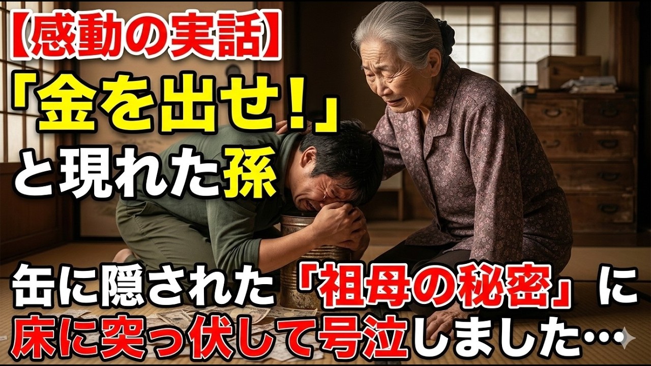 【感動の実話】「金を出せ！」と15年ぶりに現れた孫。タンスの奥の缶に隠された「祖母の秘密」に床に突っ伏して号泣しました…