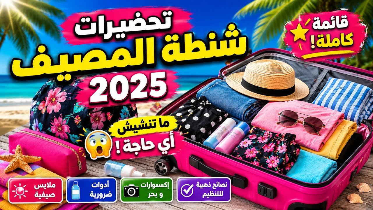 تحضيرات شنطة المصيف لصيف 2025 🧳🌞 | كل اللي هتحتاجيه قبل السفر للمصيف #السفر #المصيف #المعمورة