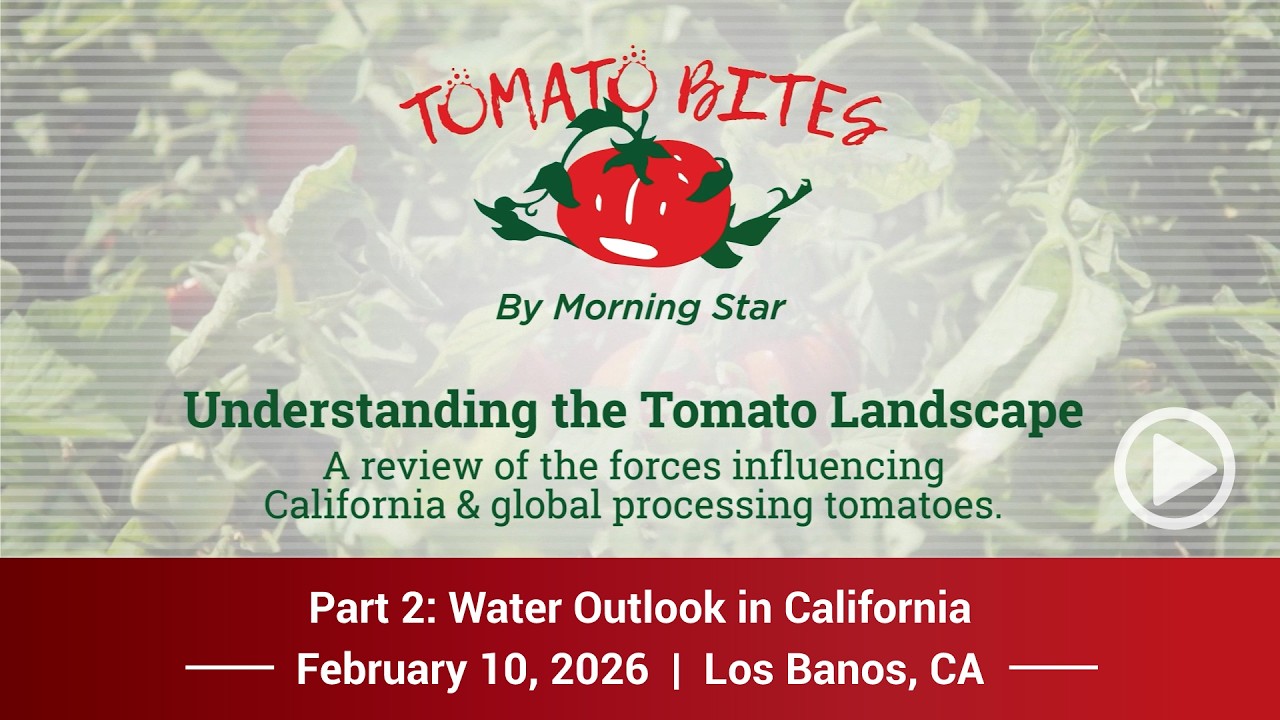 Understanding the Tomato Landscape: Part 2 - Water Outlook in California